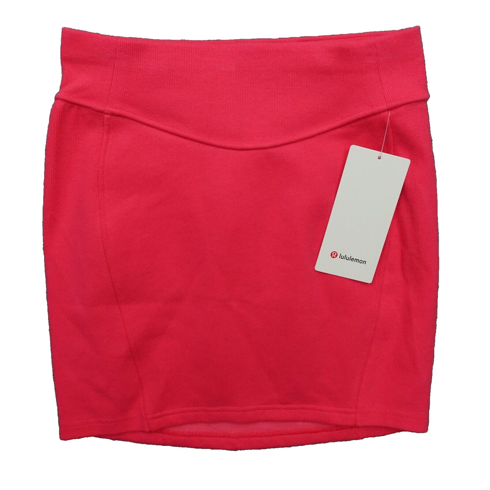 New Lululemon Womens M Medium Scuba High Rise Mini Skirt GLZP Glaze Pink